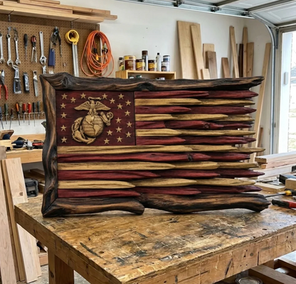 Military Wood Flags