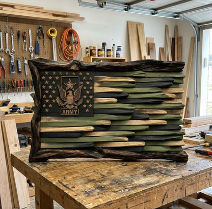 Military Wood Flags
